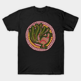 Awesome Aboriginal Art Lyre Bird T-Shirt